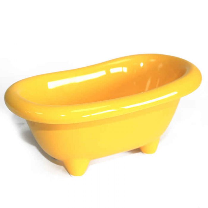 Keramikbadewanne in gelb