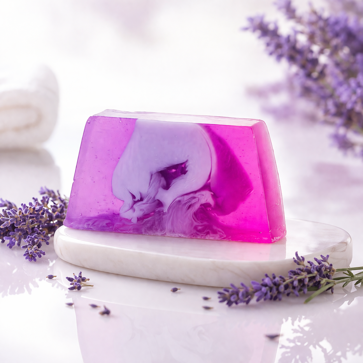 Blumiger Lavendel Seife