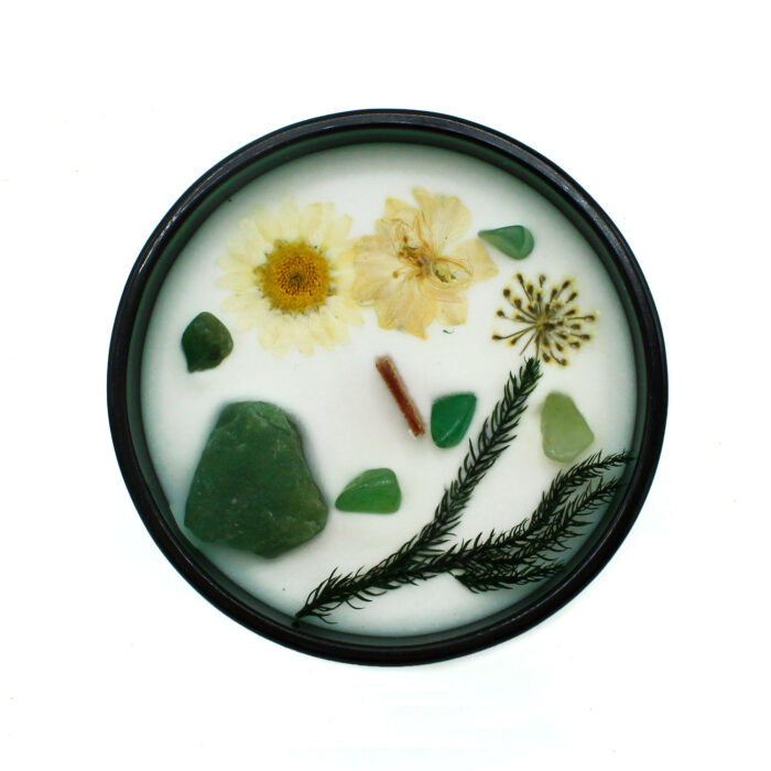 Magische Blumenkerze mit Kristallen – The Magician